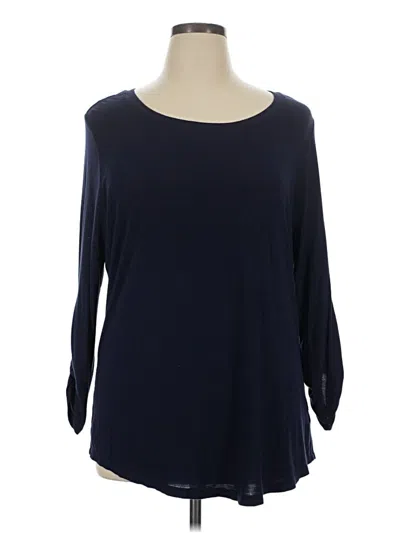 Pre-owned Lane Bryant Outlet 3/4 Sleeve T-shirt In Blue