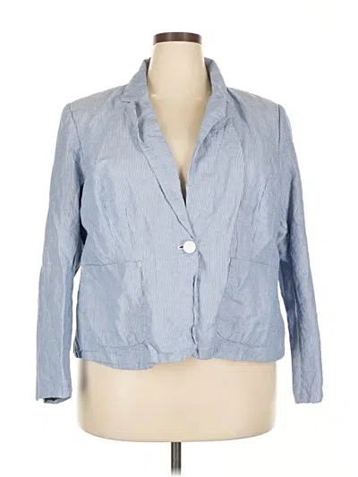 Pre-owned Lane Bryant Outlet Blazer Jacket In Blue