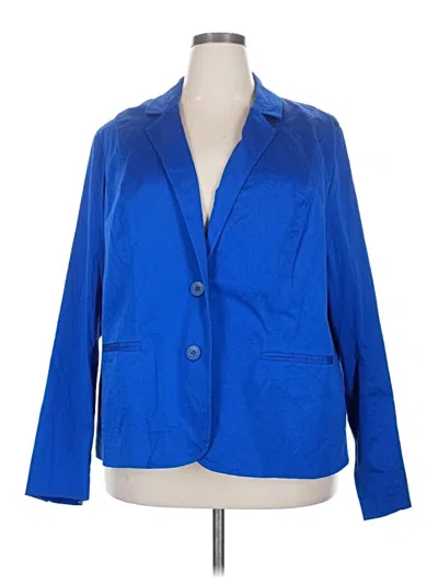 Pre-owned Lane Bryant Outlet Blazer Jacket In Blue