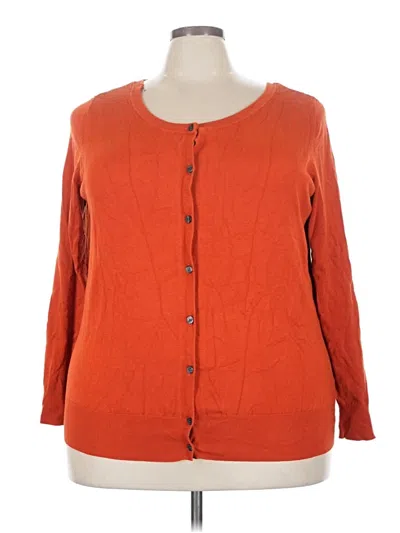 Pre-owned Lane Bryant Outlet Cardigan Sweater In Orange