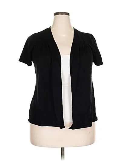 Pre-owned Lane Bryant Outlet Short Sleeve Blouse In Black