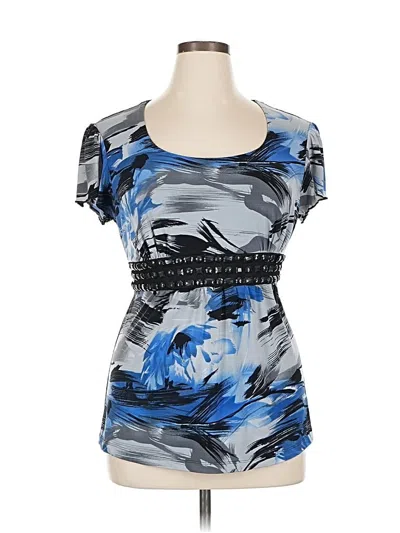 Pre-owned Lane Bryant Outlet Short Sleeve Top Blue Scoop Neck Tops