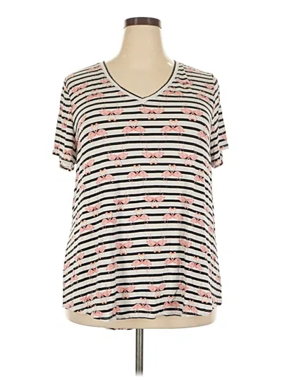 Pre-owned Lane Bryant Outlet Short Sleeve T-shirt In Ivory