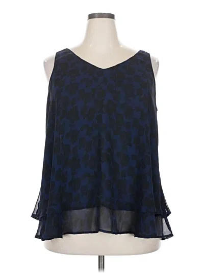 Pre-owned Lane Bryant Outlet Sleeveless Blouse In Blue
