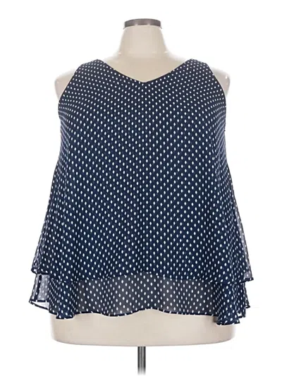 Pre-owned Lane Bryant Outlet Sleeveless Blouse In Blue