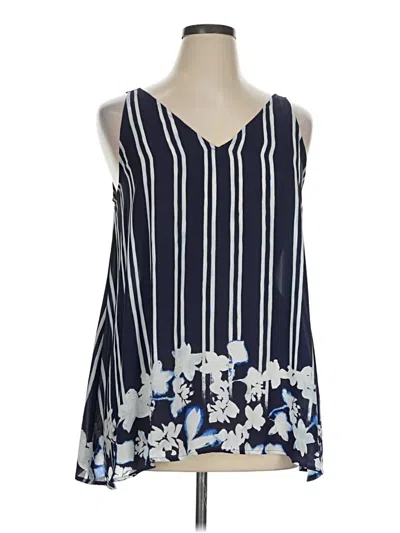 Pre-owned Lane Bryant Outlet Sleeveless Blouse In Blue