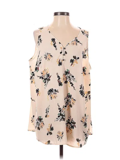 Pre-owned Lane Bryant Outlet Sleeveless Blouse In Brown