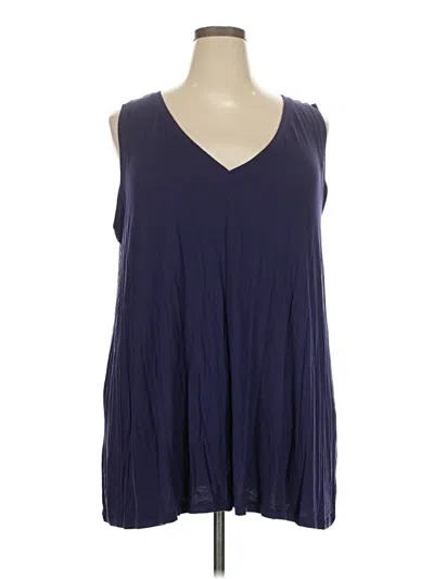 Pre-owned Lane Bryant Outlet Sleeveless T-shirt In Blue
