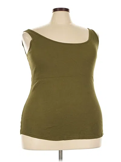 Pre-owned Lane Bryant Outlet Tank Top Green Strapless Neckline Tops