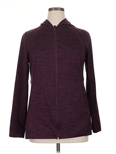 Pre-owned Lane Bryant Outlet Zip Up Hoodie In Purple