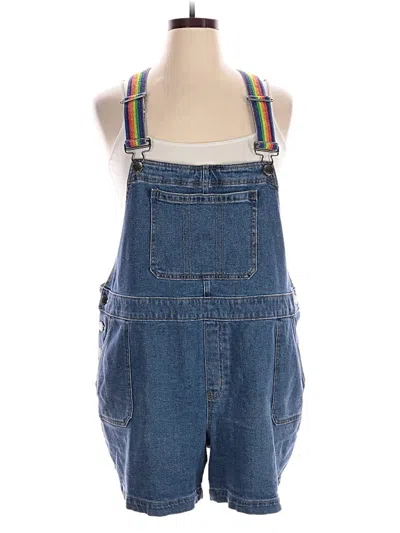 Pre-owned Lane Bryant Overall Shorts In Blue