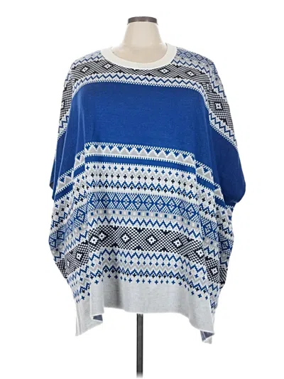 Pre-owned Lane Bryant Poncho In Blue