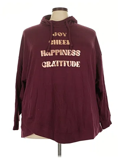 Pre-owned Lane Bryant Pullover Hoodie In Burgundy