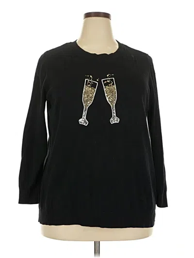 Pre-owned Lane Bryant Pullover Sweater In Black