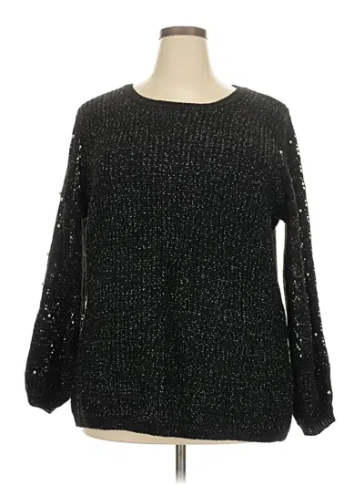 Pre-owned Lane Bryant Pullover Sweater In Black