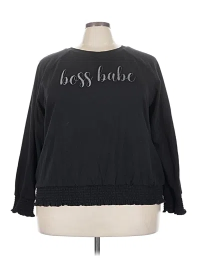 Pre-owned Lane Bryant Pullover Sweater In Black