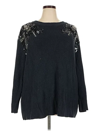 Pre-owned Lane Bryant Pullover Sweater In Black