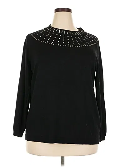 Pre-owned Lane Bryant Pullover Sweater In Black