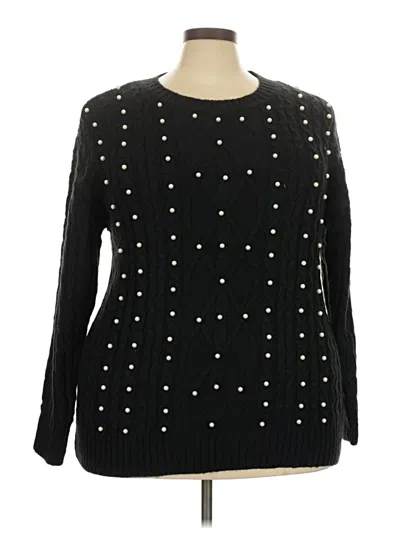 Pre-owned Lane Bryant Pullover Sweater In Black