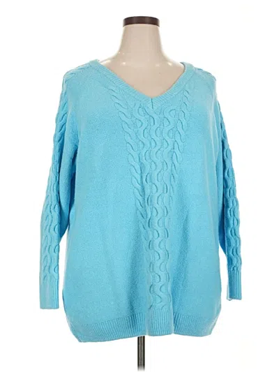 Pre-owned Lane Bryant Pullover Sweater In Blue