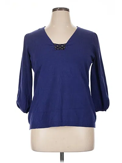 Pre-owned Lane Bryant Pullover Sweater In Blue