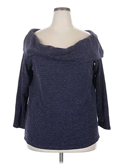 Pre-owned Lane Bryant Pullover Sweater In Blue