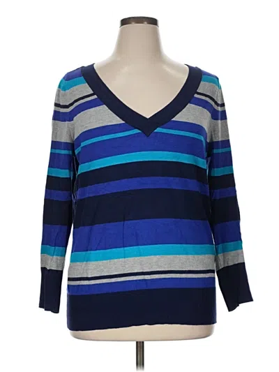 Pre-owned Lane Bryant Pullover Sweater In Blue