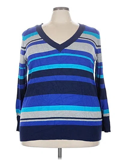 Pre-owned Lane Bryant Pullover Sweater In Blue