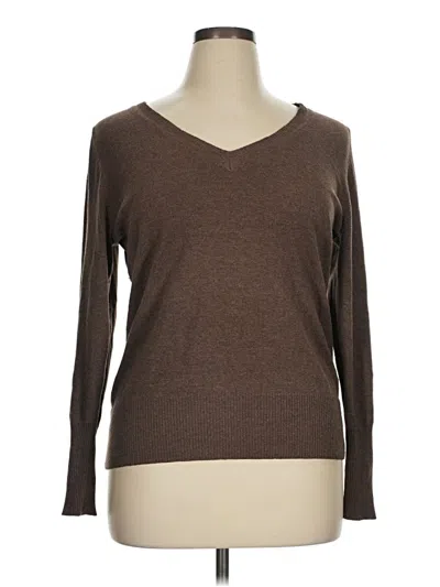 Pre-owned Lane Bryant Pullover Sweater In Brown