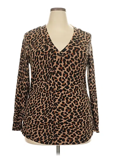 Pre-owned Lane Bryant Pullover Sweater In Brown