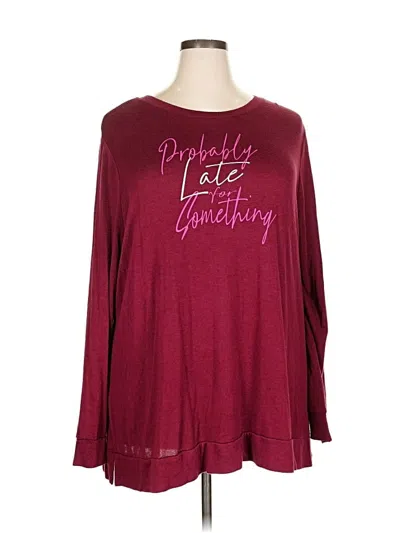 Pre-owned Lane Bryant Pullover Sweater In Burgundy