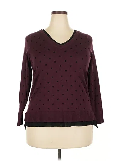 Pre-owned Lane Bryant Pullover Sweater In Burgundy