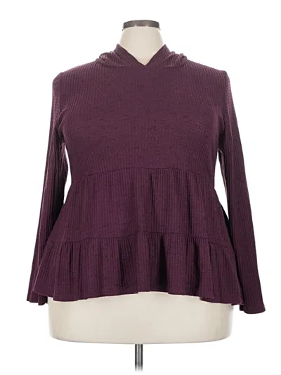 Pre-owned Lane Bryant Pullover Sweater In Burgundy