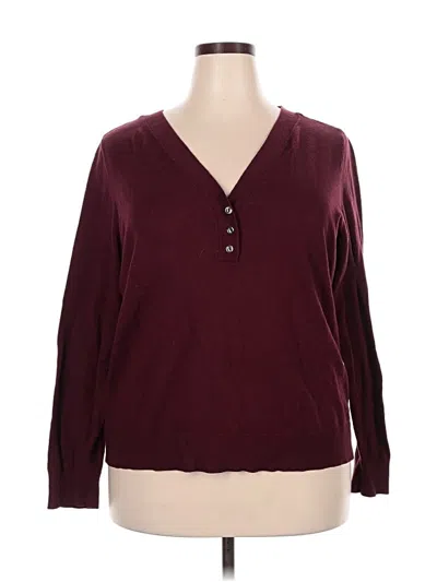 Pre-owned Lane Bryant Pullover Sweater In Burgundy