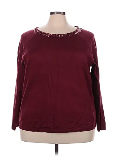 Pre-owned Lane Bryant Pullover Sweater In Burgundy