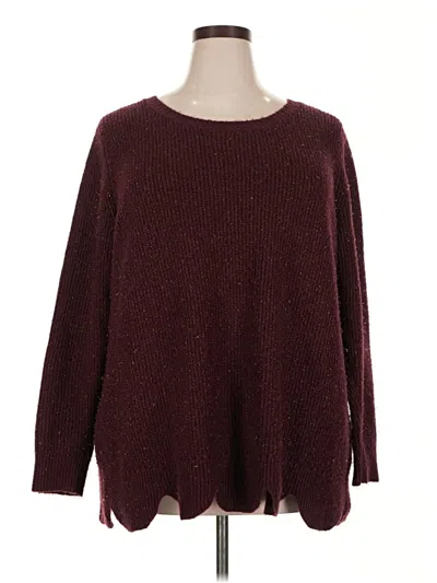 Pre-owned Lane Bryant Pullover Sweater In Burgundy