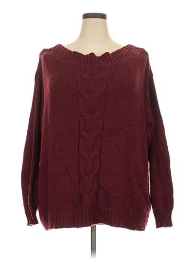Pre-owned Lane Bryant Pullover Sweater In Burgundy