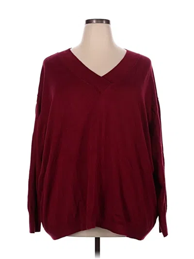 Pre-owned Lane Bryant Pullover Sweater In Burgundy