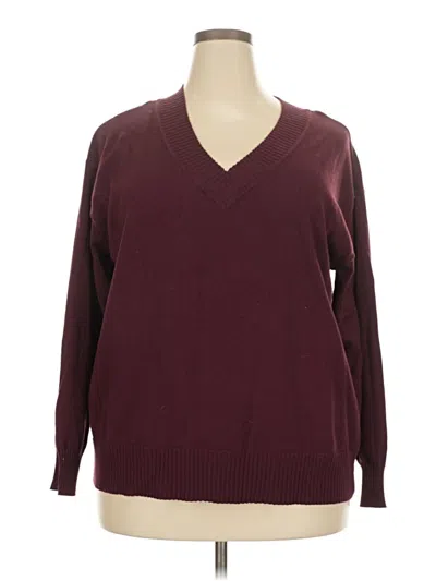 Pre-owned Lane Bryant Pullover Sweater In Burgundy
