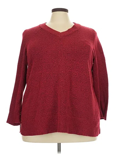Pre-owned Lane Bryant Pullover Sweater In Burgundy
