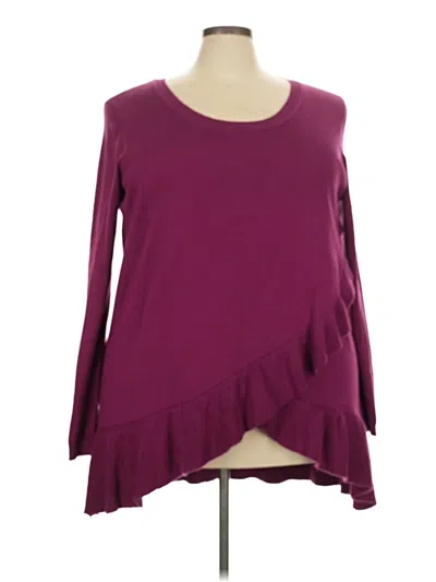 Pre-owned Lane Bryant Pullover Sweater In Burgundy