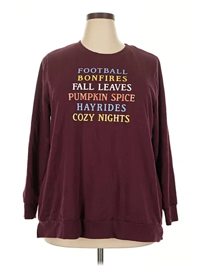 Pre-owned Lane Bryant Pullover Sweater In Burgundy
