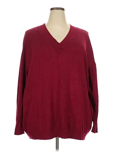 Pre-owned Lane Bryant Pullover Sweater In Burgundy