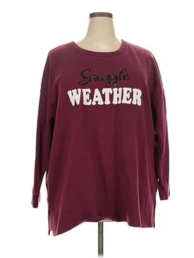 Pre-owned Lane Bryant Pullover Sweater In Burgundy