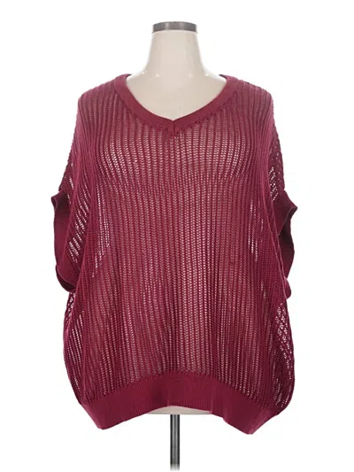 Pre-owned Lane Bryant Pullover Sweater In Burgundy