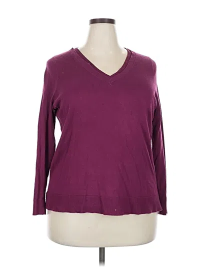 Pre-owned Lane Bryant Pullover Sweater In Burgundy