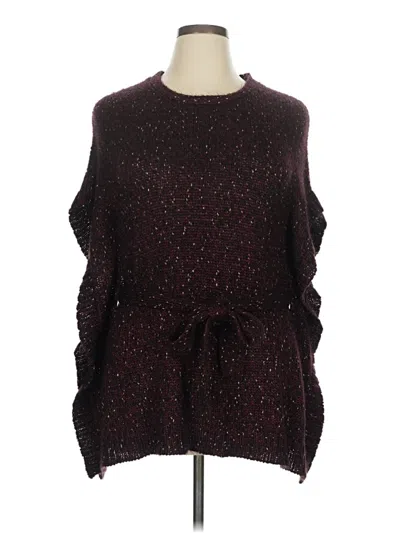 Pre-owned Lane Bryant Pullover Sweater In Burgundy