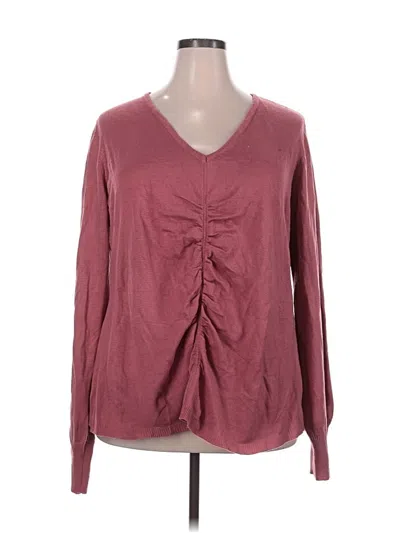 Pre-owned Lane Bryant Pullover Sweater In Burgundy