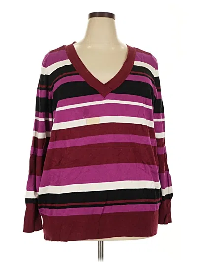 Pre-owned Lane Bryant Pullover Sweater In Burgundy