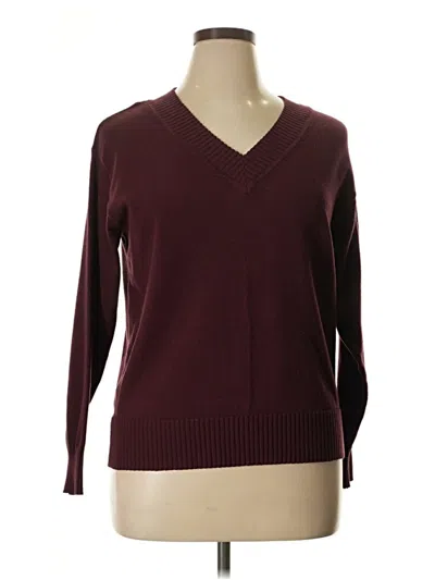 Pre-owned Lane Bryant Pullover Sweater In Burgundy